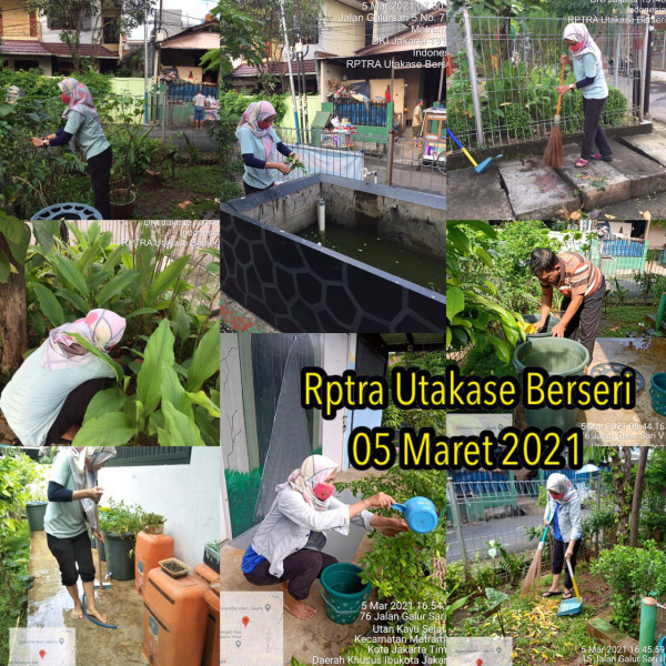 Kegiatan Piket dan Monitoring Pengelola RPTRA Kelurahan Utan Kayu Selatan 5 Maret 2021