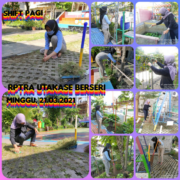 Kegiatan Piket dan Monitoring Pengelola RPTRA Kelurahan Utan Kayu Selatan 21 Maret 2021