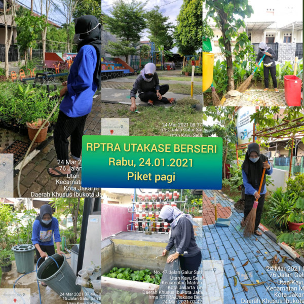 Kegiatan Piket dan Monitoring Pengelola RPTRA Kelurahan Utan Kayu Selatan 24 Maret 2021