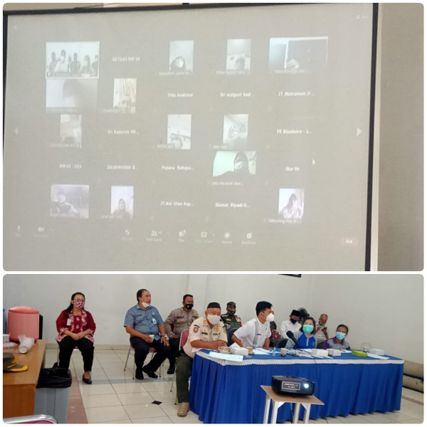 Rapat Persiapan Vaksinasi Bagi Lansia bersama Ka.Puskesmas Kel.UKS 1 & 2, Bp Lurah, Manpol, Kasi Kesra, PKB, Babinsa,Binmas di Aula Kel.UKS