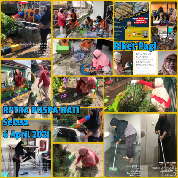 Kegiatan Piket dan Monitoring Pengelola Rptra Kelurahan Utan Kayu Selatan – 06 April 2021