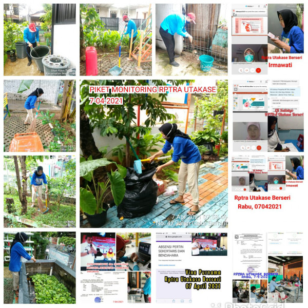 Kegiatan Piket dan Monitoring Pengelola Rptra Kelurahan Utan Kayu Selatan – 07 April 2021