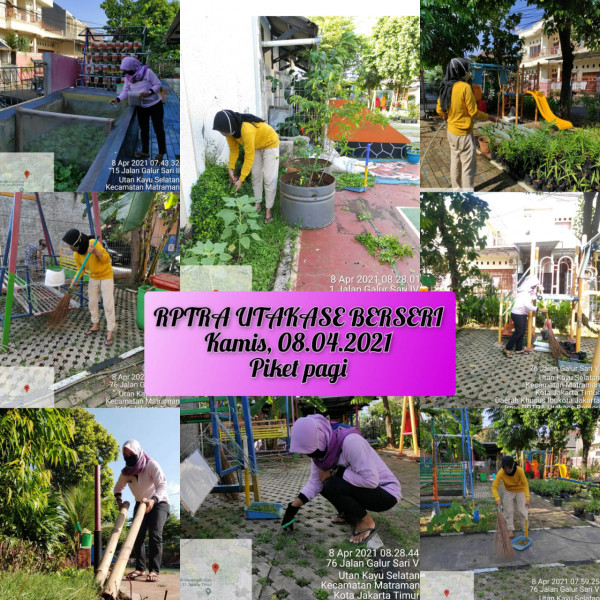 Kegiatan Piket dan Monitoring Pengelola Rptra Kelurahan Utan Kayu Selatan – 08 April 2021