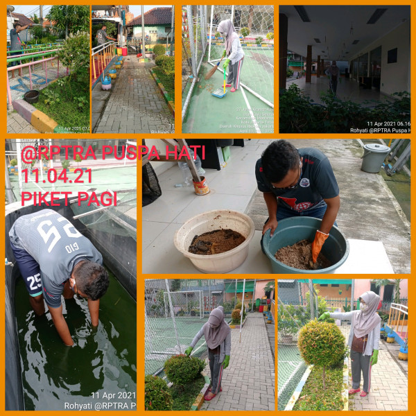 Kegiatan Piket dan Monitoring Pengelola Rptra Kelurahan Utan Kayu Selatan – 11 April 2021