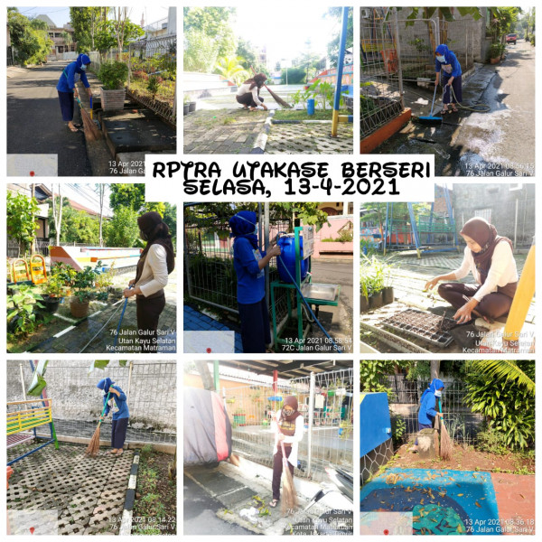 Kegiatan Piket dan Monitoring Pengelola Rptra Kelurahan Utan Kayu Selatan – 13 April 2021