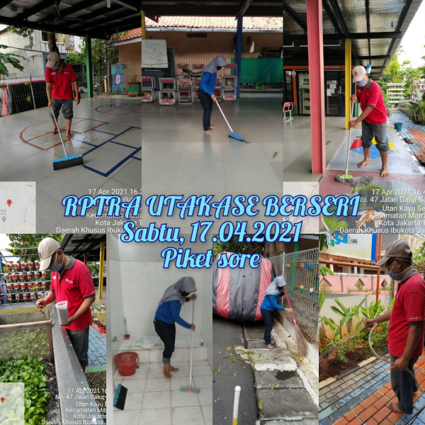 Kegiatan Piket dan Monitoring Pengelola Rptra Kelurahan Utan Kayu Selatan – 17 April 2021