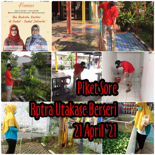 Kegiatan Piket dan Monitoring Pengelola Rptra Kelurahan Utan Kayu Selatan – 21 April 2021