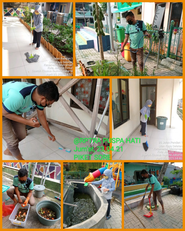 Kegiatan Piket dan Monitoring Pengelola Rptra Kelurahan Utan Kayu Selatan – 23 April 2021