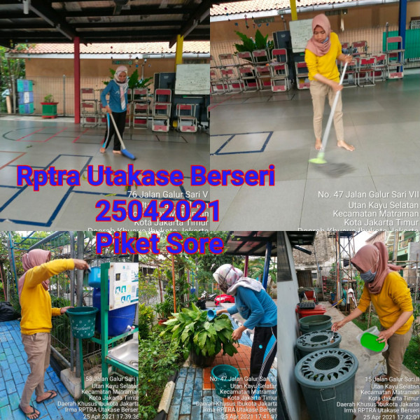 Kegiatan Piket dan Monitoring Pengelola Rptra Kelurahan Utan Kayu Selatan – 25 April 2021