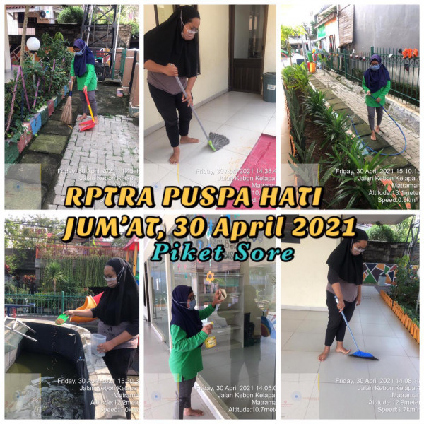 Kegiatan Piket dan Monitoring Pengelola Rptra Kelurahan Utan Kayu Selatan – 30 April 2021