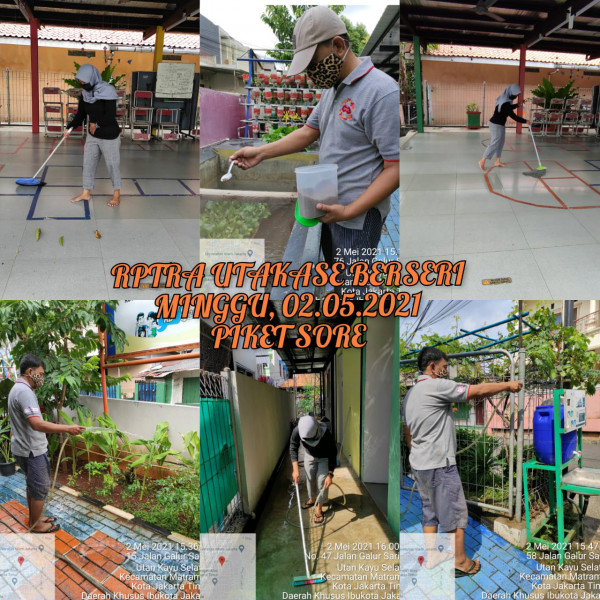 Kegiatan Piket dan Monitoring Pengelola Rptra Kelurahan Utan Kayu Selatan – 02 Mei 2021