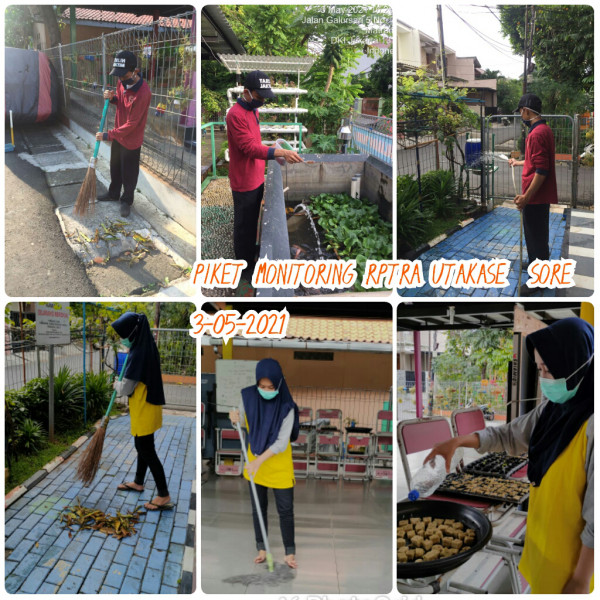 Kegiatan Piket dan Monitoring Pengelola Rptra Kelurahan Utan Kayu Selatan – 03 Mei 2021