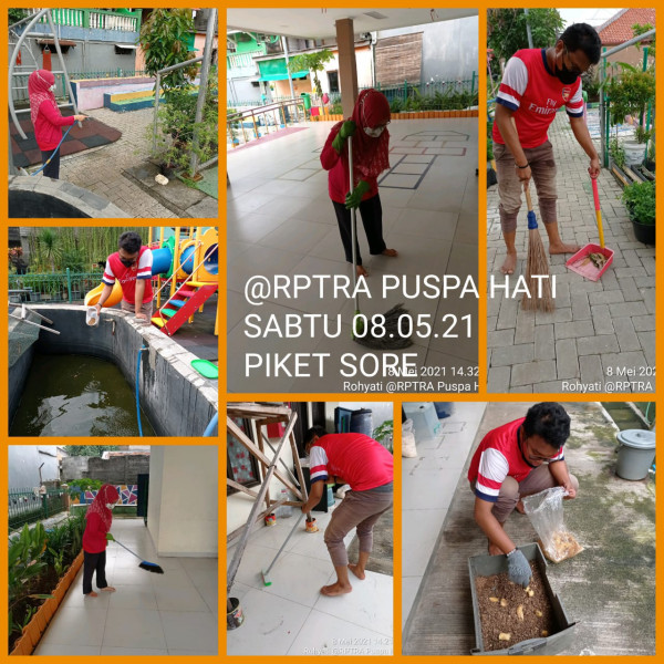 Kegiatan Piket dan Monitoring Pengelola Rptra Kelurahan Utan Kayu Selatan – 08 Mei 2021