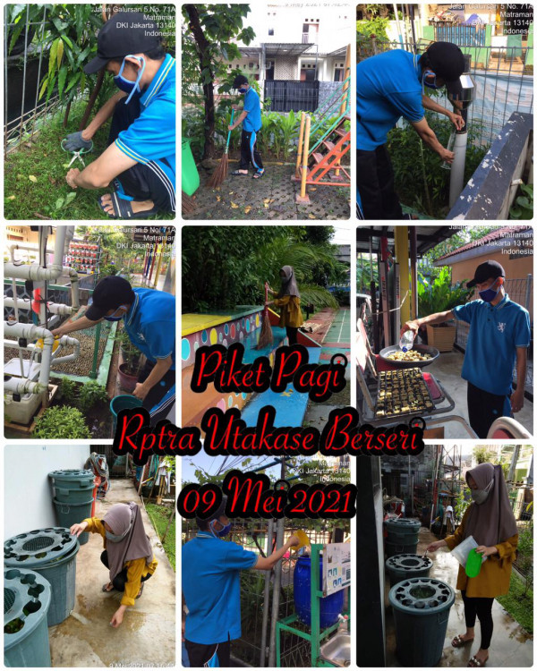 Kegiatan Piket dan Monitoring Pengelola Rptra Kelurahan Utan Kayu Selatan – 09 Mei 2021