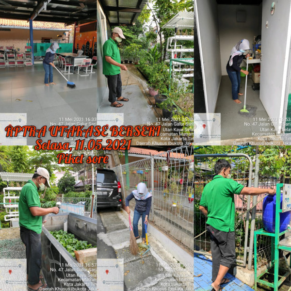 Kegiatan Piket dan Monitoring Pengelola Rptra Kelurahan Utan Kayu Selatan – 11 Mei 2021