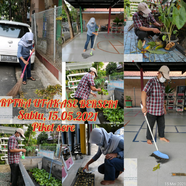 Kegiatan Piket dan Monitoring Pengelola Rptra Kelurahan Utan Kayu Selatan – 15 Mei 2021
