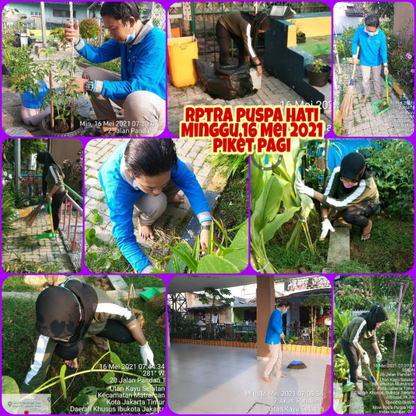 Kegiatan Piket dan Monitoring Pengelola Rptra Kelurahan Utan Kayu Selatan – 16 Mei 2021