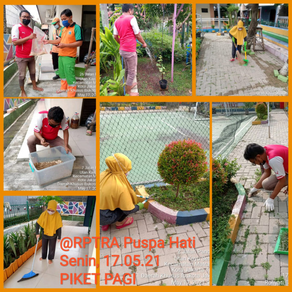Kegiatan Piket dan Monitoring Pengelola Rptra Kelurahan Utan Kayu Selatan – 17 Mei 2021