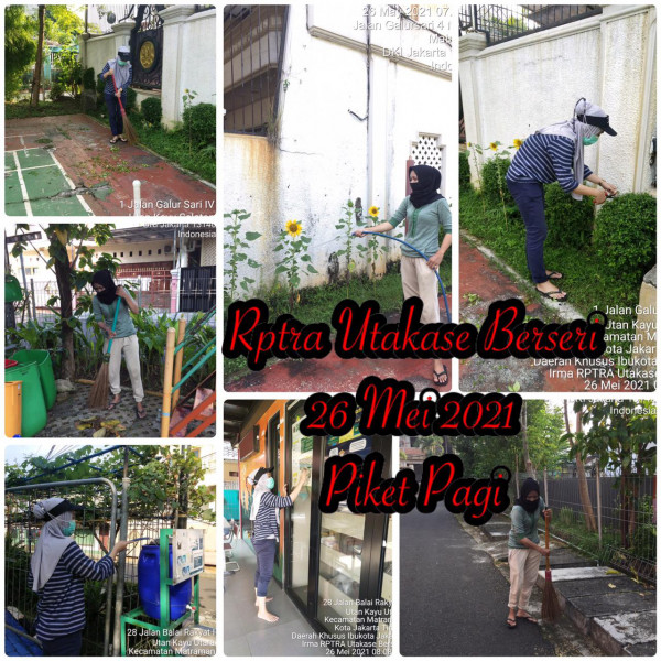Kegiatan Piket dan Monitoring Pengelola Rptra Kelurahan Utan Kayu Selatan – 26 Mei 2021