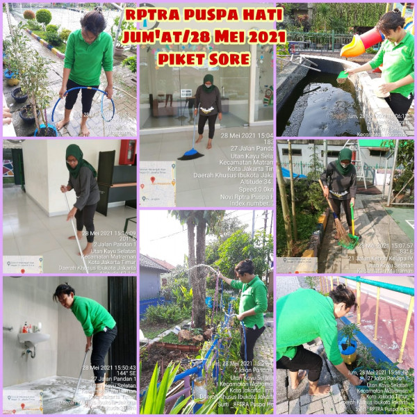 Kegiatan Piket dan Monitoring Pengelola Rptra Kelurahan Utan Kayu Selatan – 28 Mei 2021