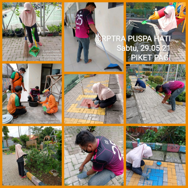 Kegiatan Piket dan Monitoring Pengelola Rptra Kelurahan Utan Kayu Selatan – 29 Mei 2021