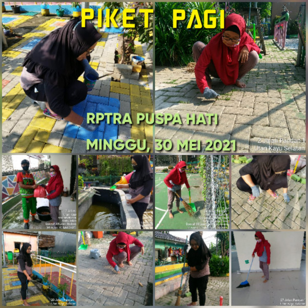 Kegiatan Piket dan Monitoring Pengelola Rptra Kelurahan Utan Kayu Selatan – 30 Mei 2021
