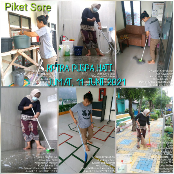 Kegiatan Piket dan Monitoring Pengelola Rptra Kelurahan Utan Kayu Selatan – 11 Juni 2021