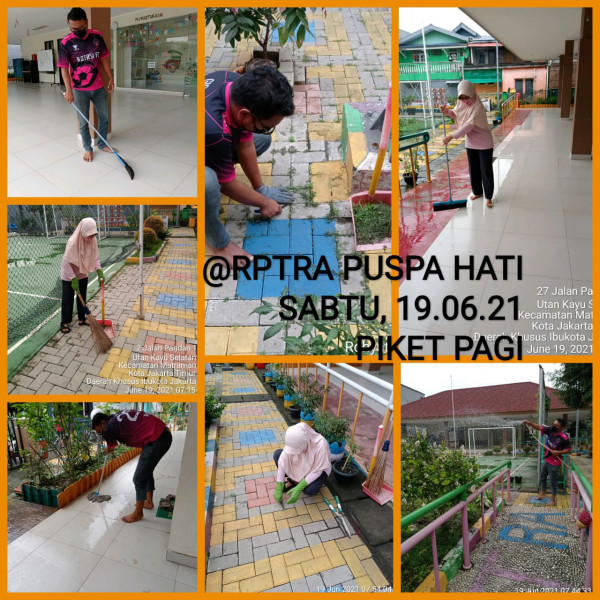 Kegiatan Piket dan Monitoring Pengelola Rptra Kelurahan Utan Kayu Selatan – 19 Juni 2021