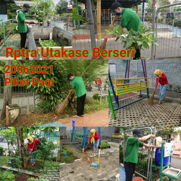 RPTRA Utakase Berseri_20 Juni 2021_piket dan monitoring pagi