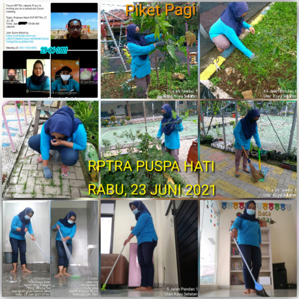 Kegiatan Piket dan Monitoring Pengelola Rptra Kelurahan Utan Kayu Selatan – 23 Juni 2021