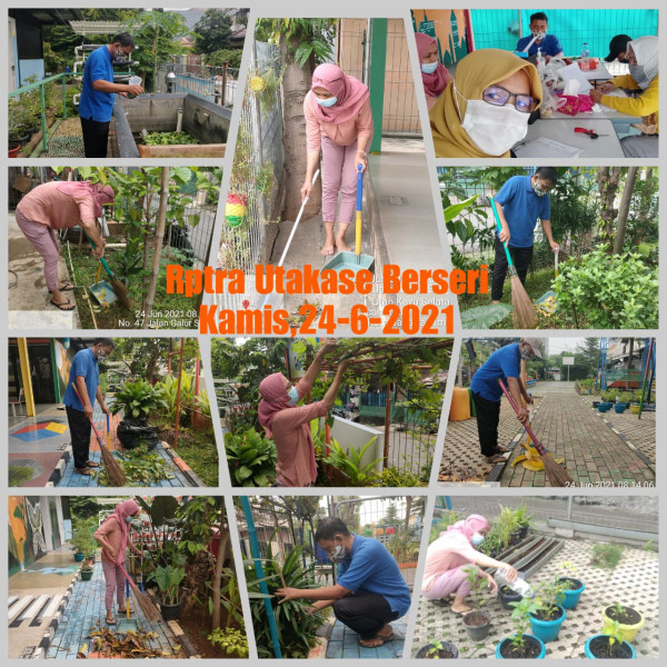 RPTRA Utakase Berseri_24 Juni 2021_piket dan monitoring pagi