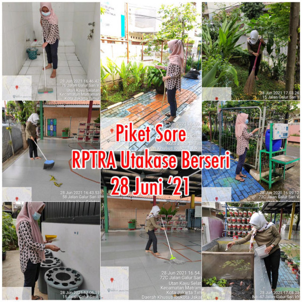 RPTRA Utakase Berseri_28 Juni 2021_piket dan monitoring sore
