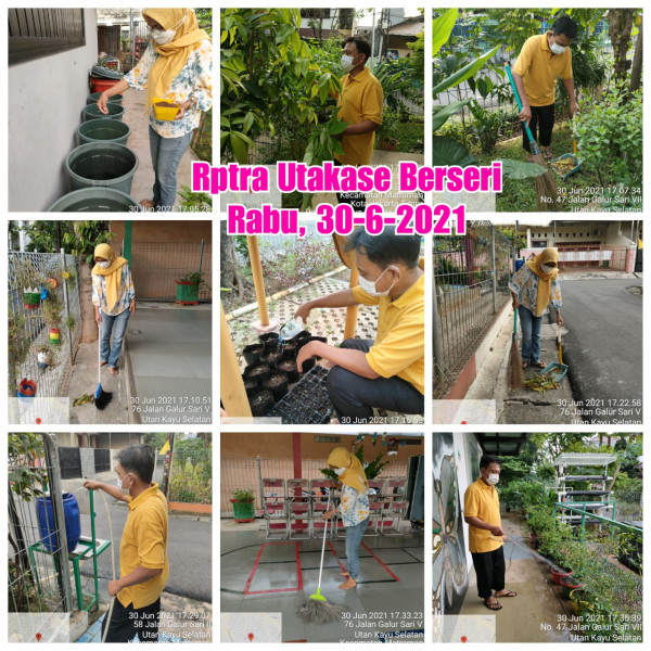 Kegiatan Piket dan Monitoring Pengelola Rptra Kelurahan Utan Kayu Selatan –30 Juni 2021