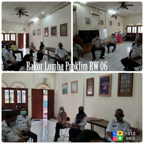 Rapat koordinasi persiapan lomba Proklim tingkat nasional tahun 2021 di kantor sekretariat RW. 06 kelurahan UKS 
