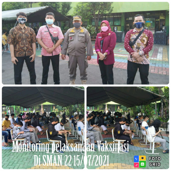 Monitoring Pelaksanaan Vaksinasi di SMA N 22 