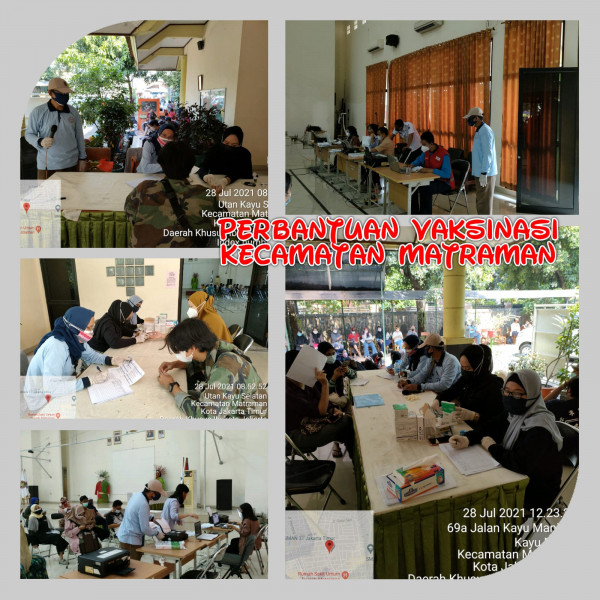 Pengelola RPTRA Utakase Berseri dan Puspa Hati  Membantu  Vaksinasi  Covid 19 Di SMA N 31