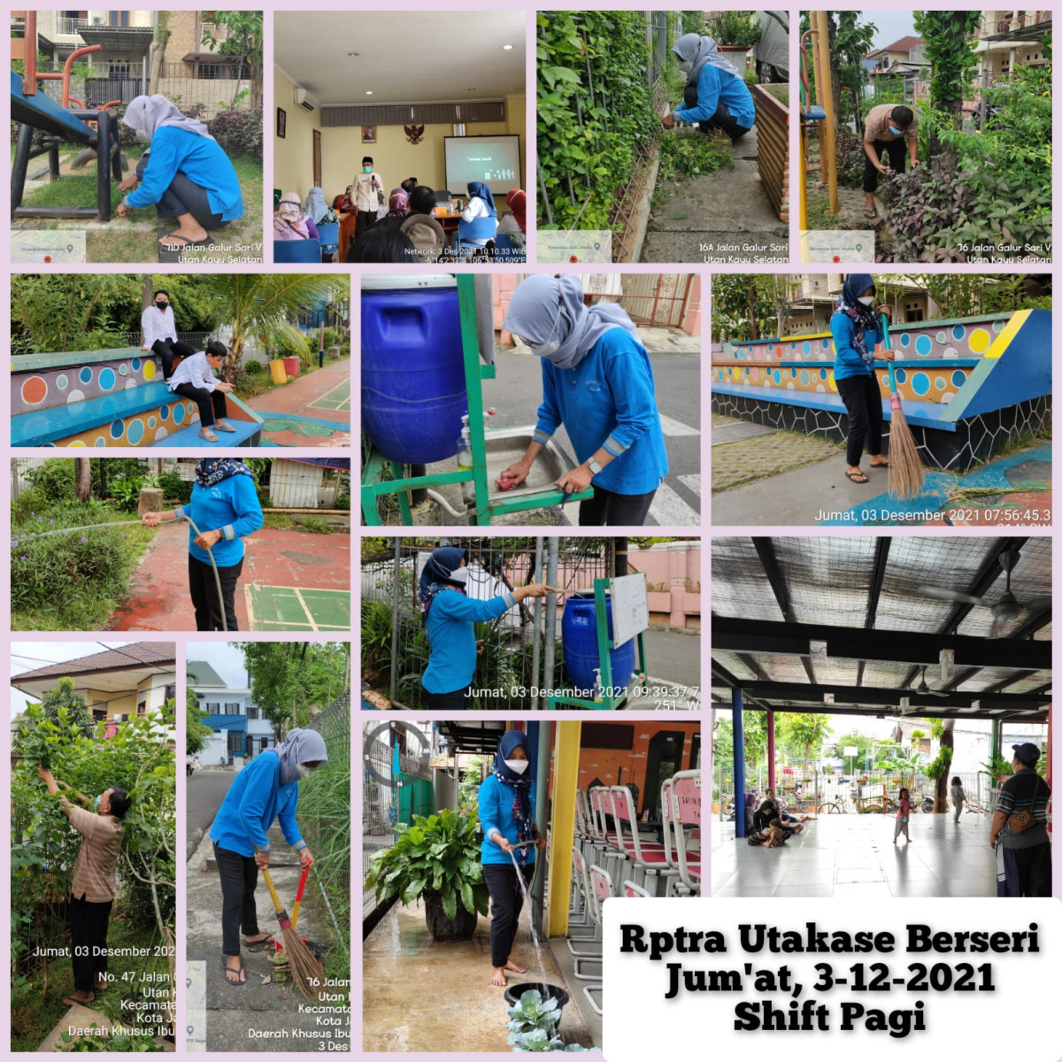 Piket dan Monitoring Pengelola Rptra Utakase Berseri