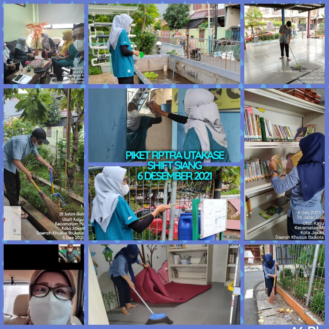 Piket dan Monitoring Pengelola Rptra Utakase Berseri