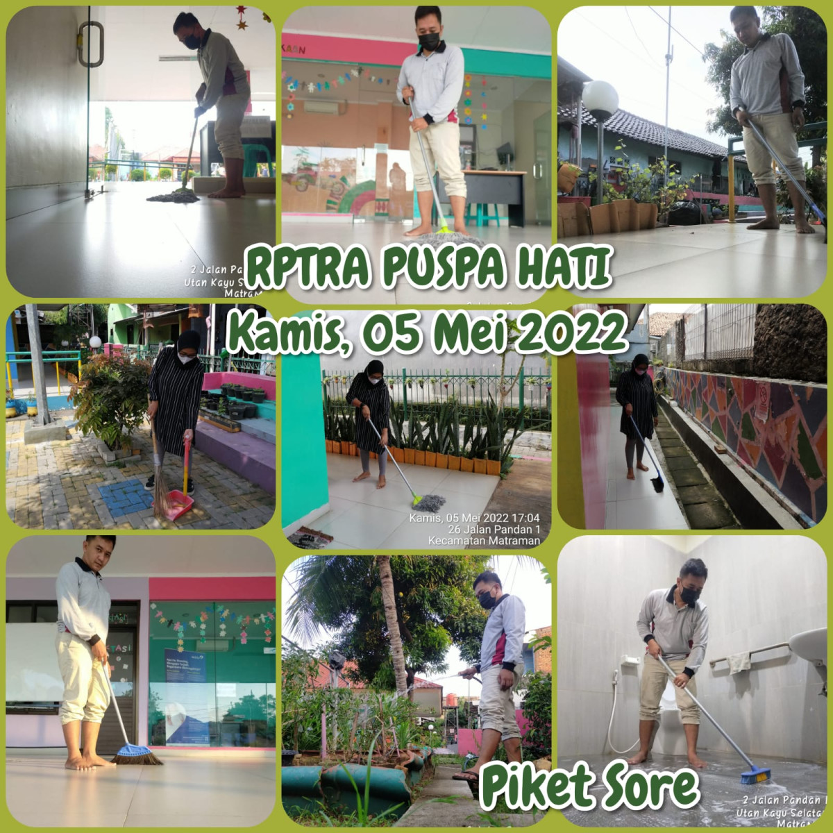 Piket dan Monitoring Pengelola Rptra Puspa Hati