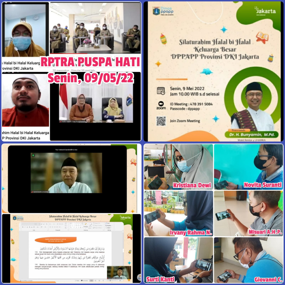 Zoom Meeting Pengelola Rptra Puspa hati