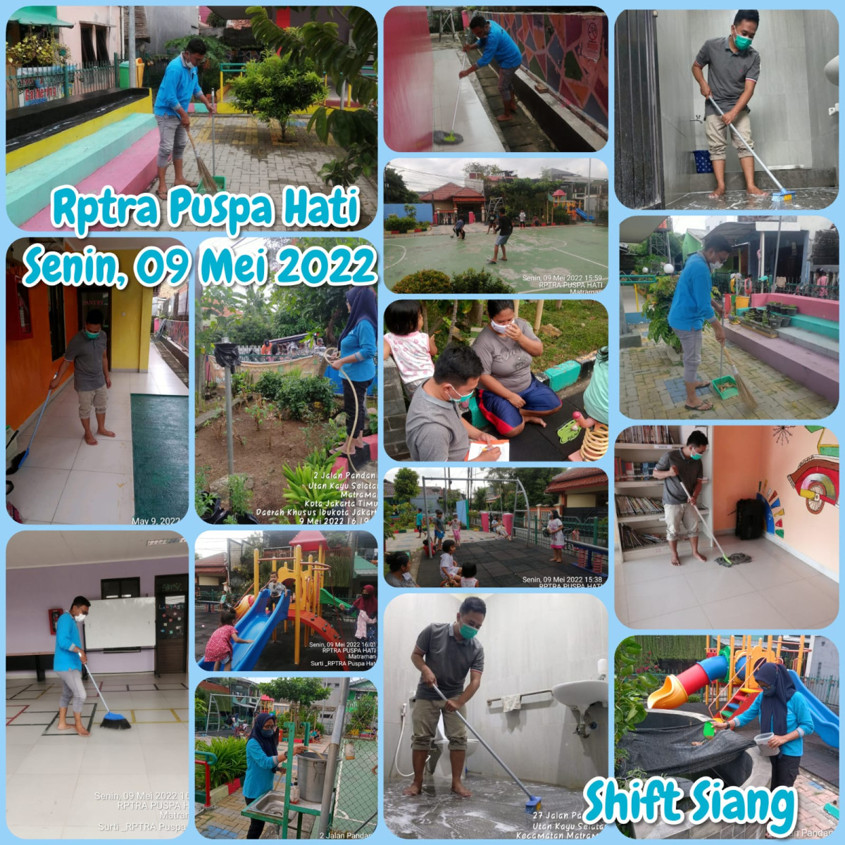 Piket dan monitoring Pengelola Rptra Puspa Hati