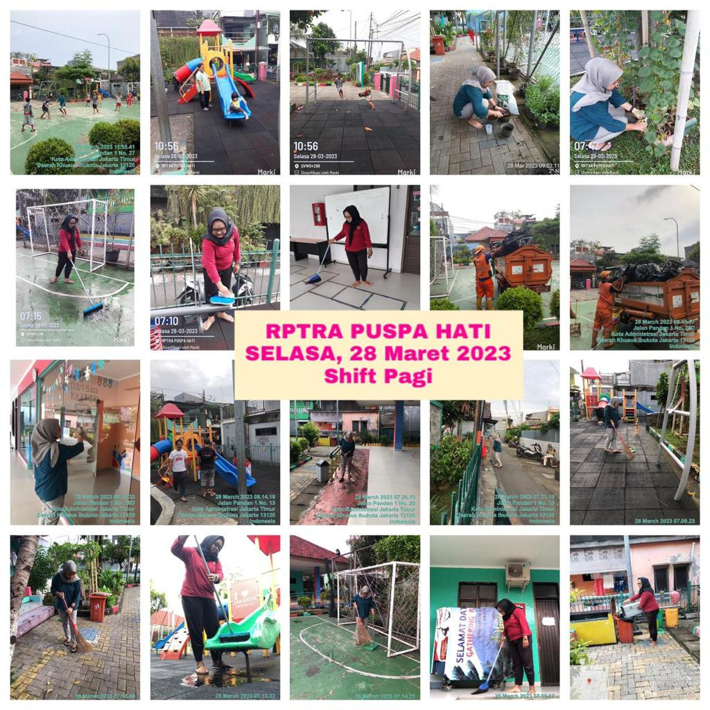 Piket Shift Pagi dan Shift Siang Pengelola Rptra