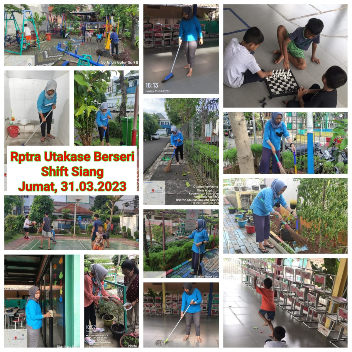 Piket Shift Pagi dan Shift Siang Pengelola Rptra