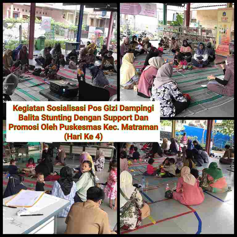 Sosialisasi Pos Gizi Dampingi Balita Stunting Dengan Support dan Promosi oleh Puskesmas Kec. Matraman
