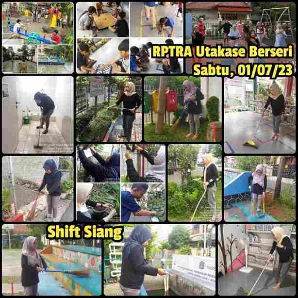 Piket dan Monitoring Pengelola Rptra Utakase Shift siang