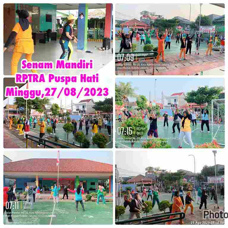 Senam Mandiri Warga sekitar Rptra Puspa Hati