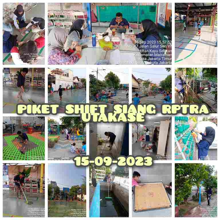 shift siang rptra utakase berseri