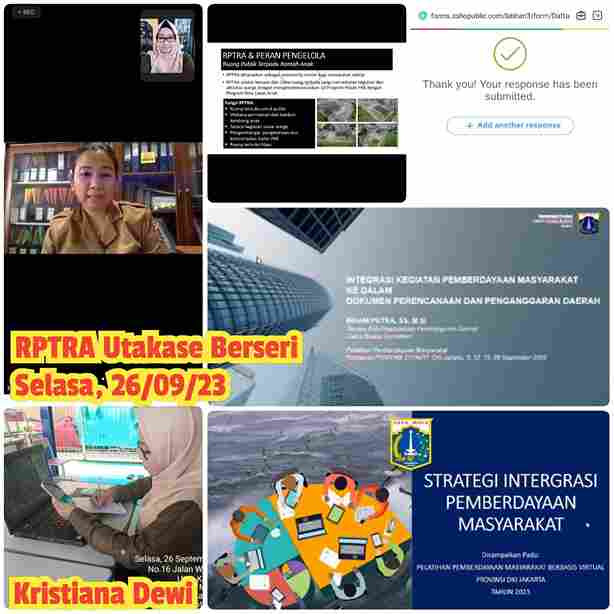 Zoom Meeting Pelatihan Pengelola RPTRA