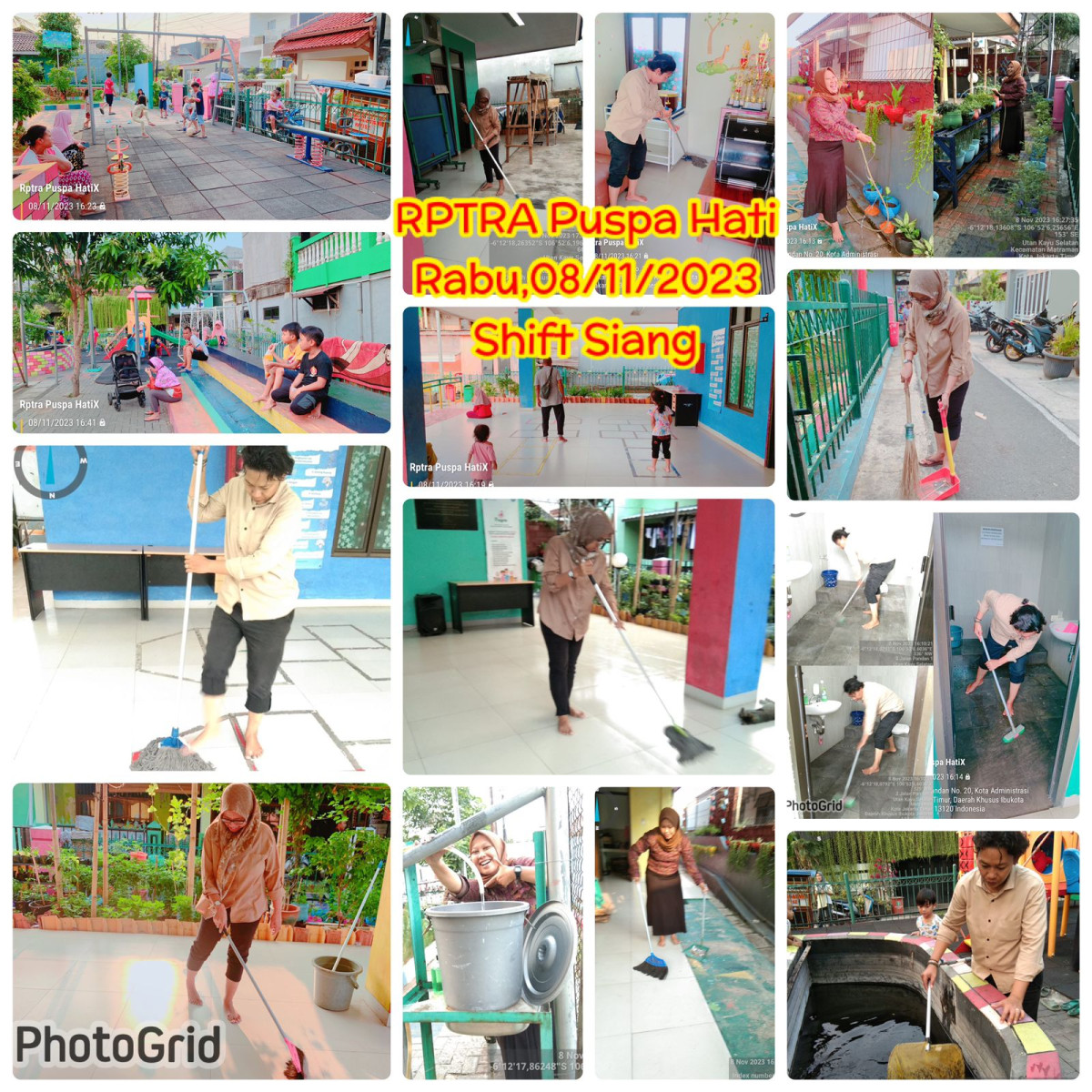 Piket shift pagi dan shift siang pengelola RPTRA