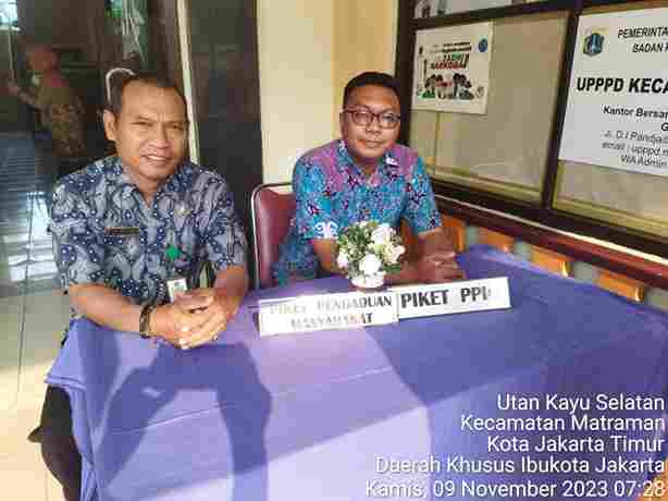 Piket Pos Pengaduan Masyarakat Pengelola RPTRA dan ASN  Kelurahan Utan  Kayu Selatan